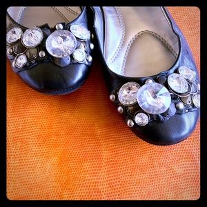 Nine West jeweled black flats. Super cute!